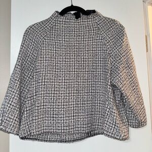 Zara Monochrome Tweed Top